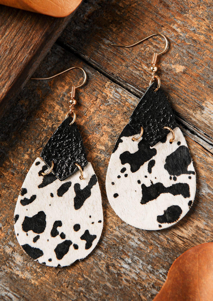 

Earrings Cow Splicing PU Leather Earrings in Multicolor. Size