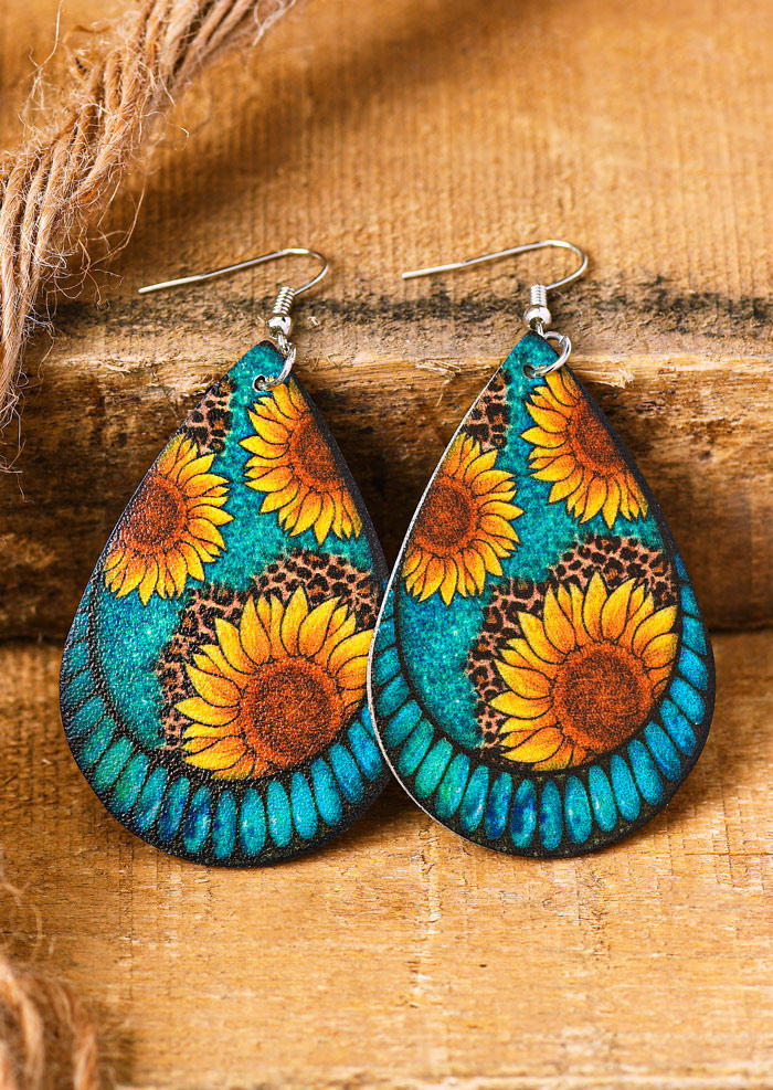 

Earrings Sunflower Leopard Water Drop Earrings in Multicolor. Size