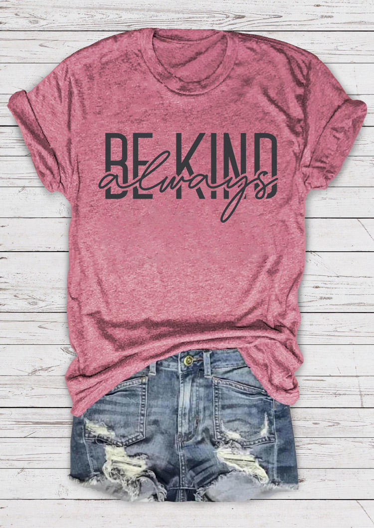 

T-shirts Tees Be Kind Always O-Neck T-Shirt Tee in Cameo Brown. Size: ,M,L,XL