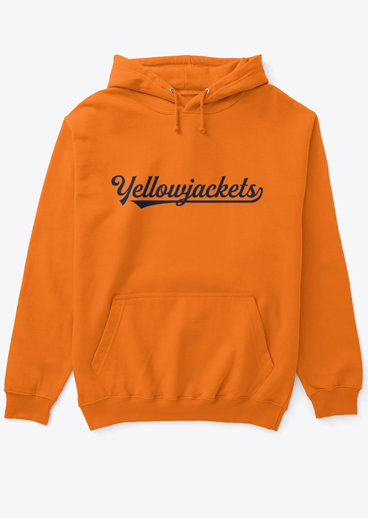 

Hoodies Letter Graphic Long Sleeve Hoodie in Orange. Size: ,M,L,XL