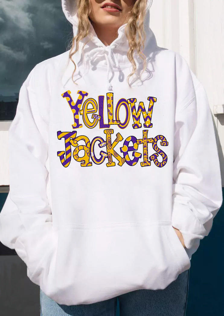 

Hoodies Graphic Kangaroo Pocket Hoodie in White. Size: ,M,L,XL