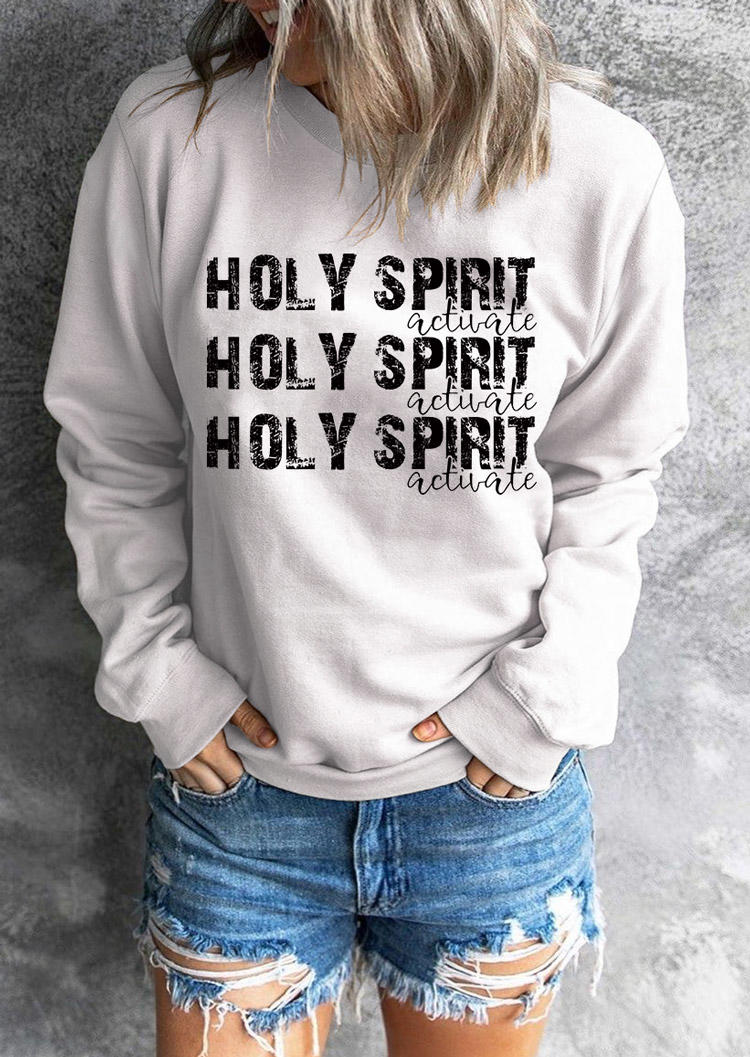 Sweatshirts Holy Spirit Long Sleeve Sweatshirt in White. Size: S,M,L