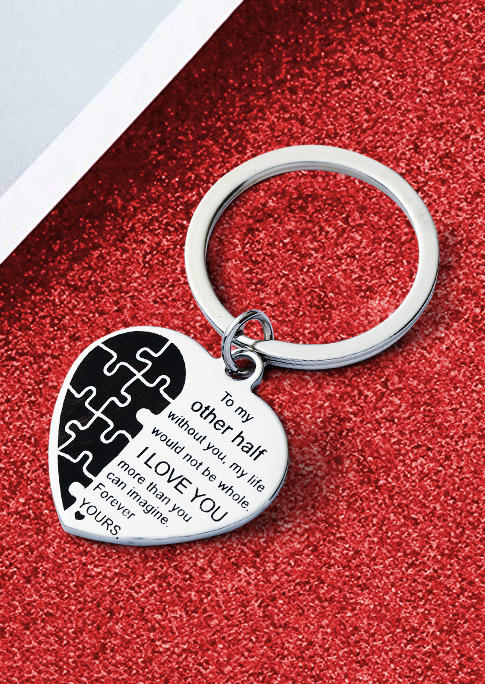 

Keychains Valentine To My Other Half I Love You Keychain in Silver. Size