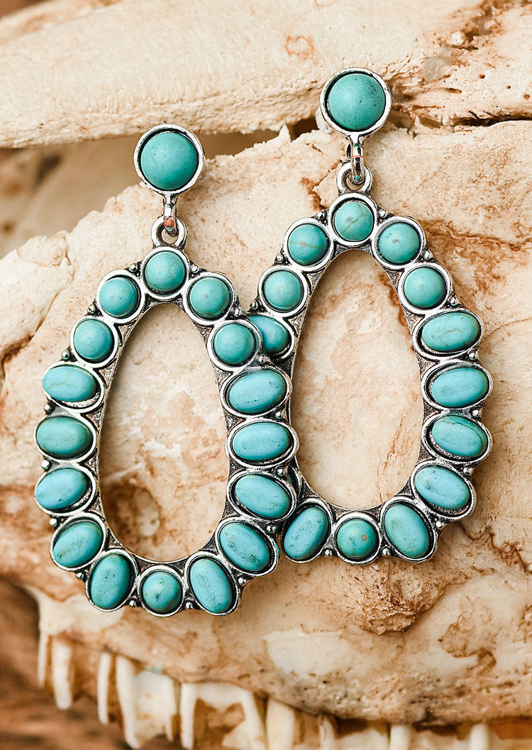 

Earrings Turquoise Hollow Out Water Drop Stud Earrings in Cyan. Size