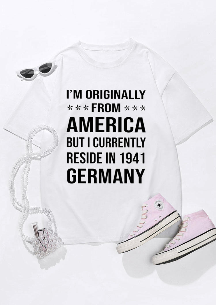 

T-shirts Tees I'm Originally From America Germany Oversized T-Shirt Tee in White. Size: ,M,L,XL