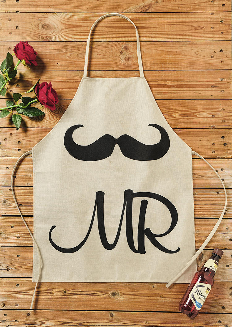 

Tools Valentine Mrs. And Mr. Beard Graphic Apron in Pattern1,Pattern2. Size