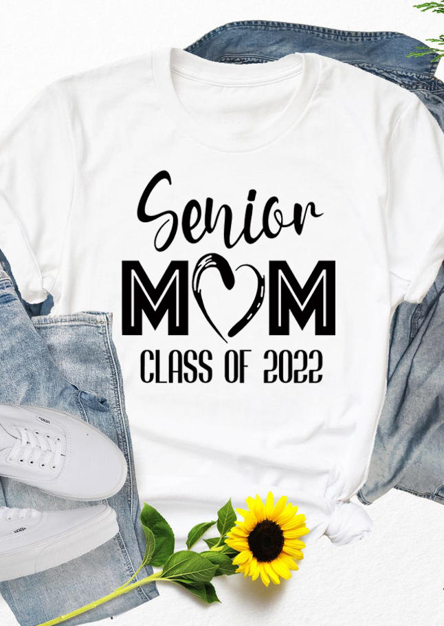 

T-shirts Tees Senior Mom Class Of 2022 T-Shirt Tee in White. Size: ,M