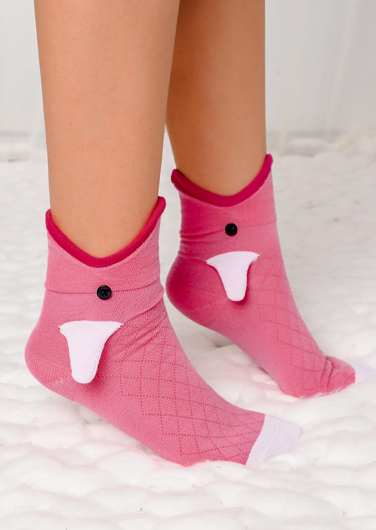 

Crew Socks Crocodile Carp Knitted Crew Socks in Green,Pink. Size