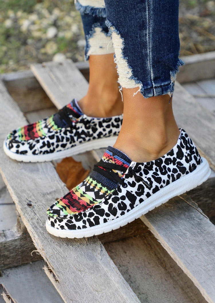 Fairyseason / Western Leopard Lace Up Sneakers