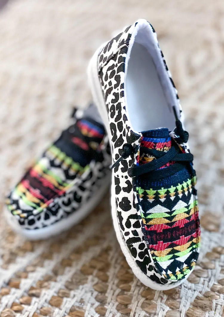 Western Leopard Lace Up Sneakers