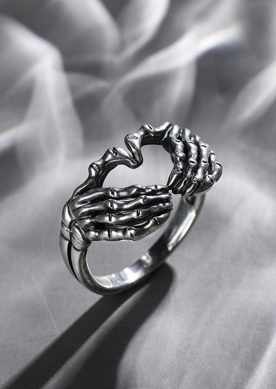 Valentine Skeleton Hand Heart Ring