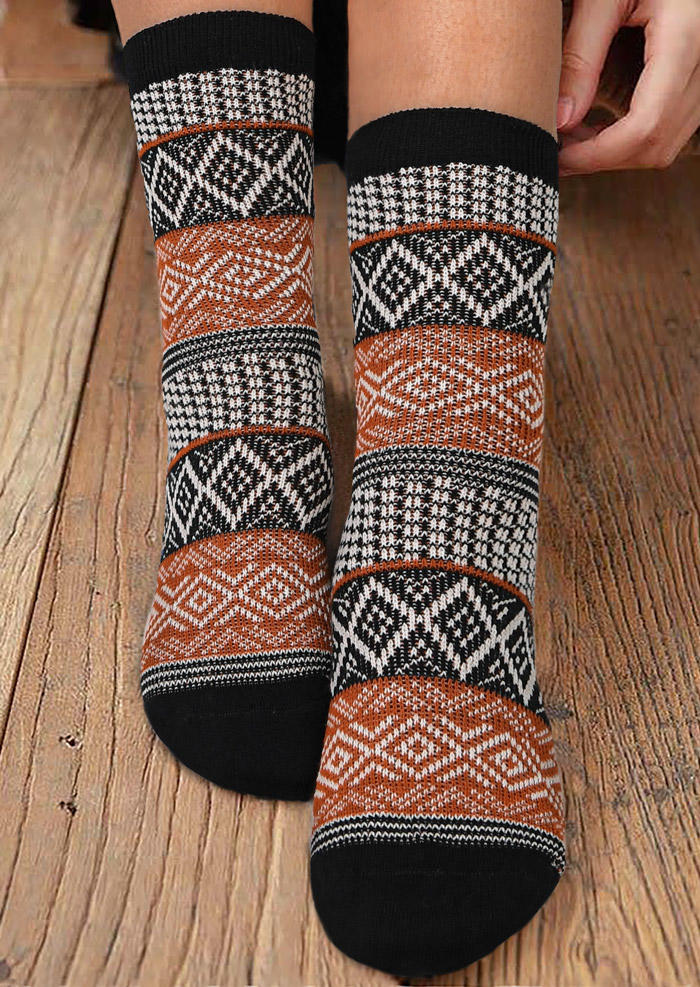 

Crew Socks Aztec Geometric Casual Crew Socks in Black,Blue,Multicolor. Size
