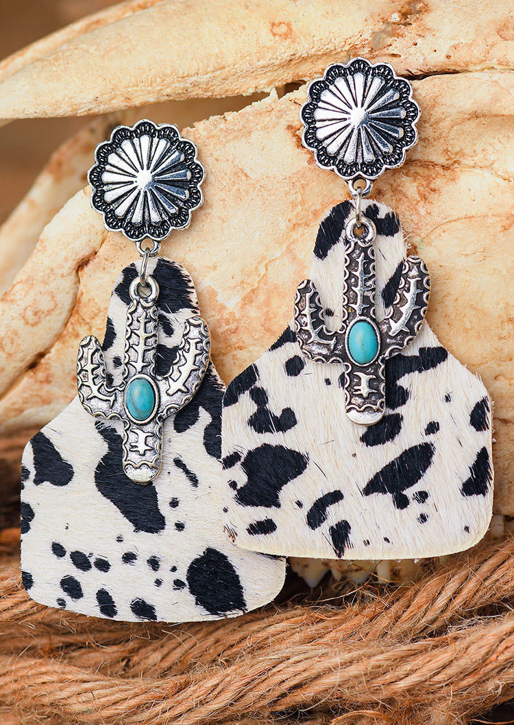 

Earrings Cow Cactus Turquoise Earrings in Multicolor. Size