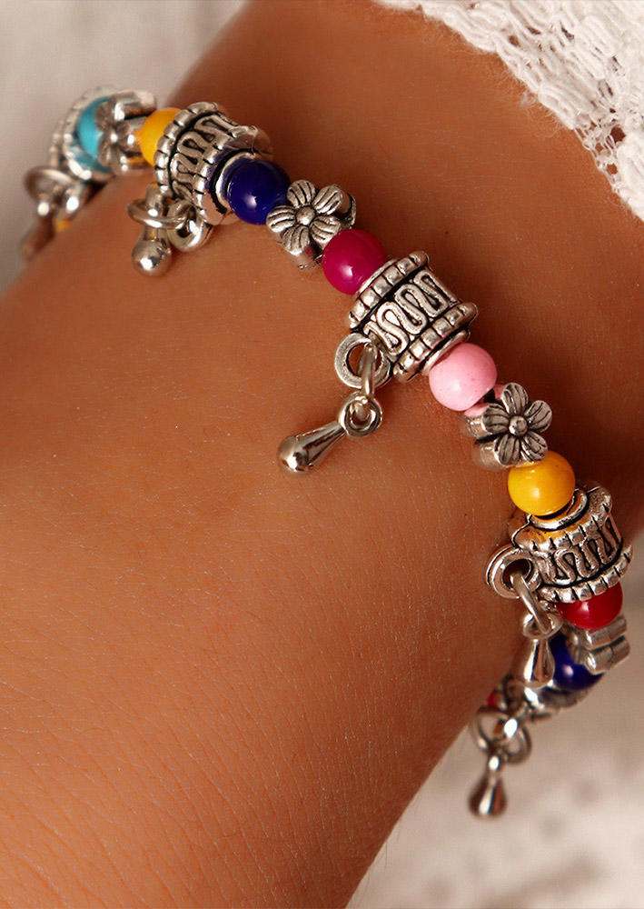 

Bracelet Colorful Beading Floral Alloy Bracelet in Pattern1,Pattern2. Size