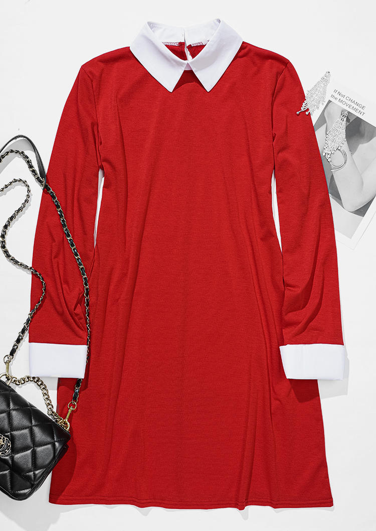 

Mini Dresses Color Block Fake Two-Piece Mini Dress Red in Red. Size: ,M,L,XL