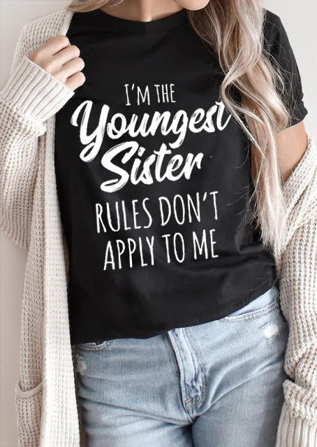I'm The Youngest Sister T-Shirt Tee - Black