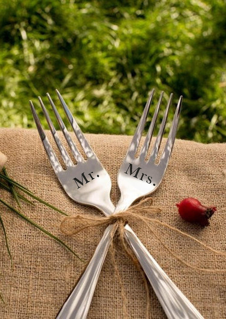 

Tools Mr. Mrs. Stainless Steel Fork in Pattern1,Pattern2. Size