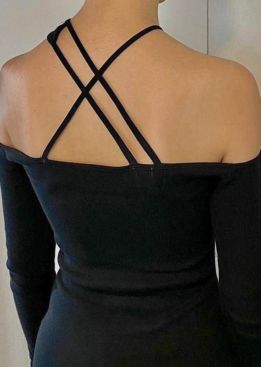 

Bodycon Dresses Cut Out Cold Shoulder Bodycon Dress in Black. Size: ,M,L