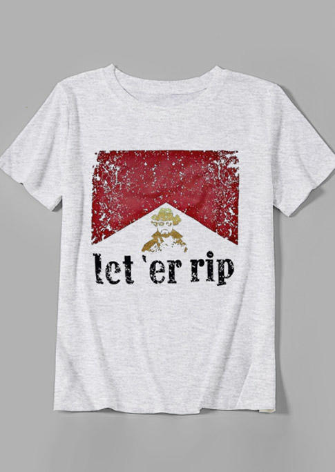 Let 'er Rip CowBoy T-Shirt Tee - Gray