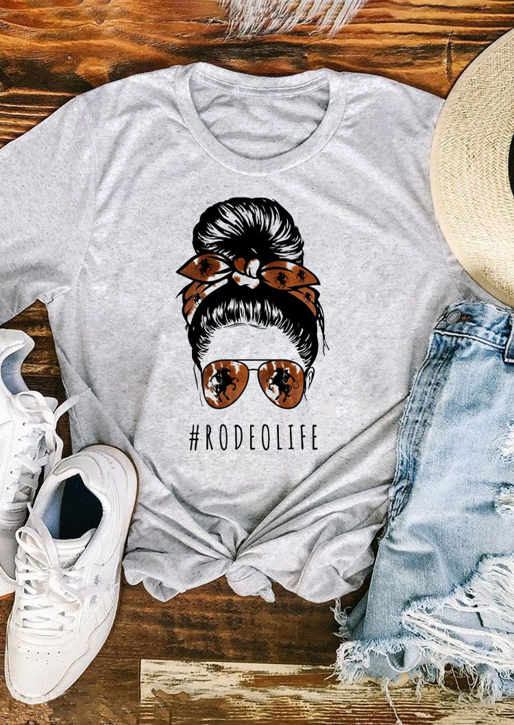 

T-shirts Tees Rodeo Life Cowboy T-Shirt Tee in Light Grey. Size: ,M,L,XL