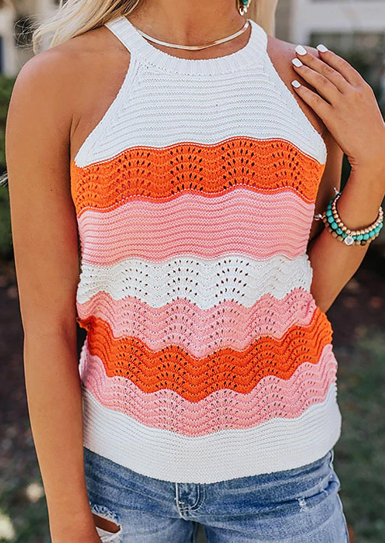 

Tank Tops Color Block Sleeveless Tank Top in Multicolor. Size
