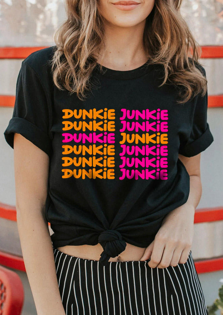 Dunkie Junkie O-Neck T-Shirt Tee - Black