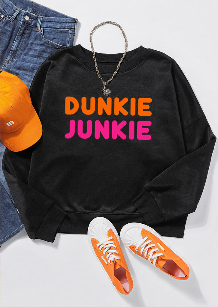 

Sweatshirts Dunkie Junkie Long Sleeve Sweatshirt in Black. Size: ,M,L,XL