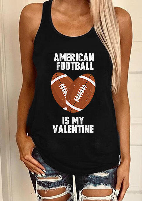 

Tank Tops American Football Is My Valentine Tank Top in Black. Size: ,M,L,XL