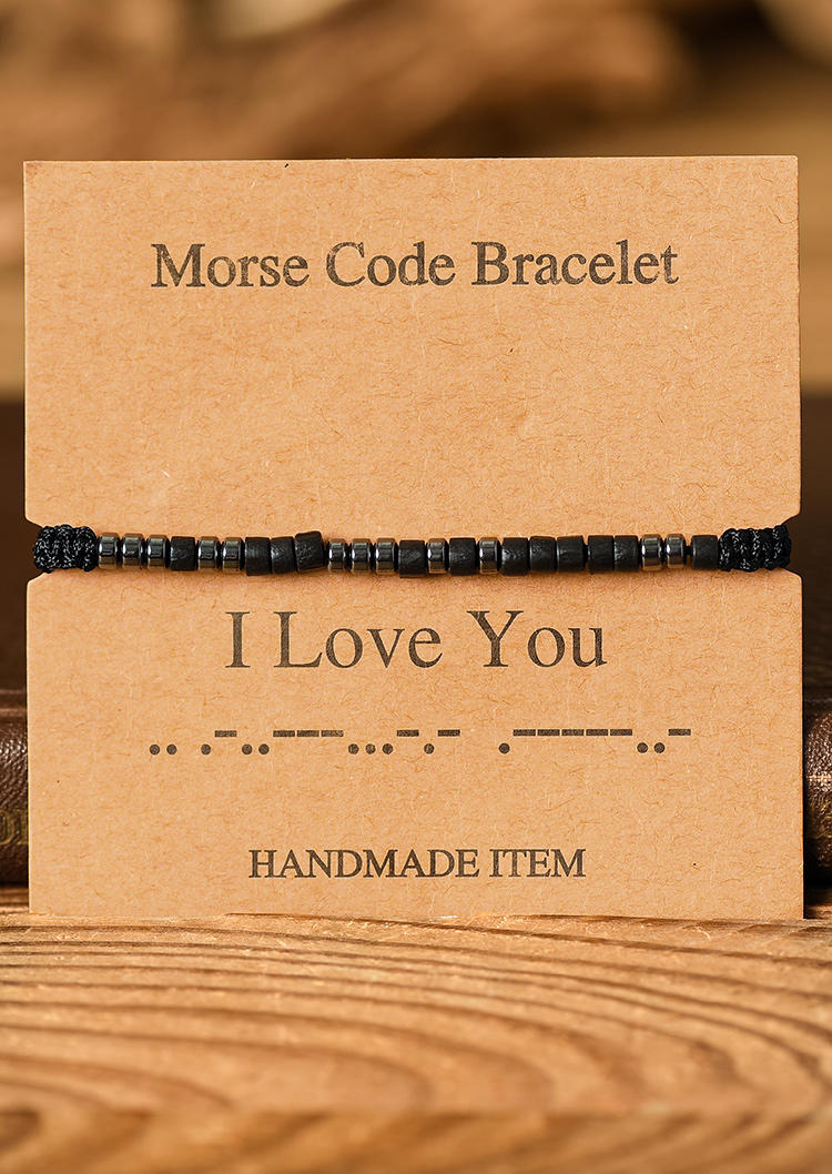 Bracelet Morse Code Beading Adjustable Bracelet in Multicolor. Size: One Size