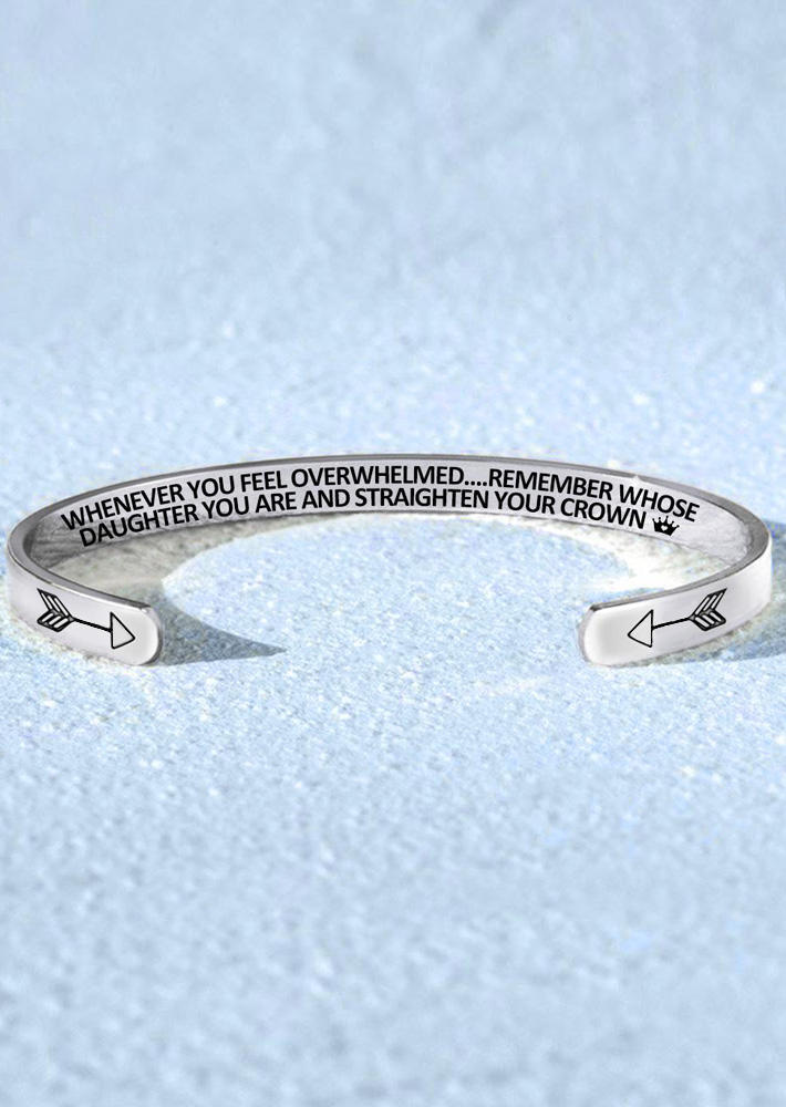 

Bracelet Remember Whose Daughter Are And Straighten Your Crown Bracelet in Silver. Size