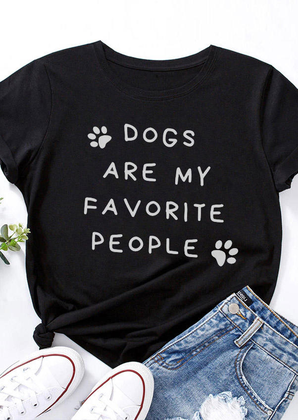 

T-shirts Tees Dogs Are My Favorite People T-Shirt Tee in Black. Size: ,M,L,XL