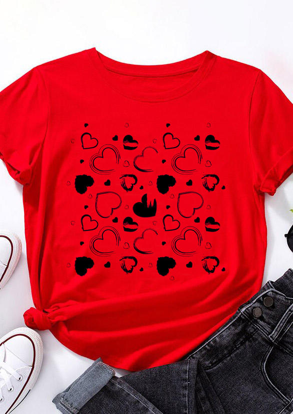 

T-shirts Tees Valentine Love Heart T-Shirt Tee in Red. Size: ,M,L,XL