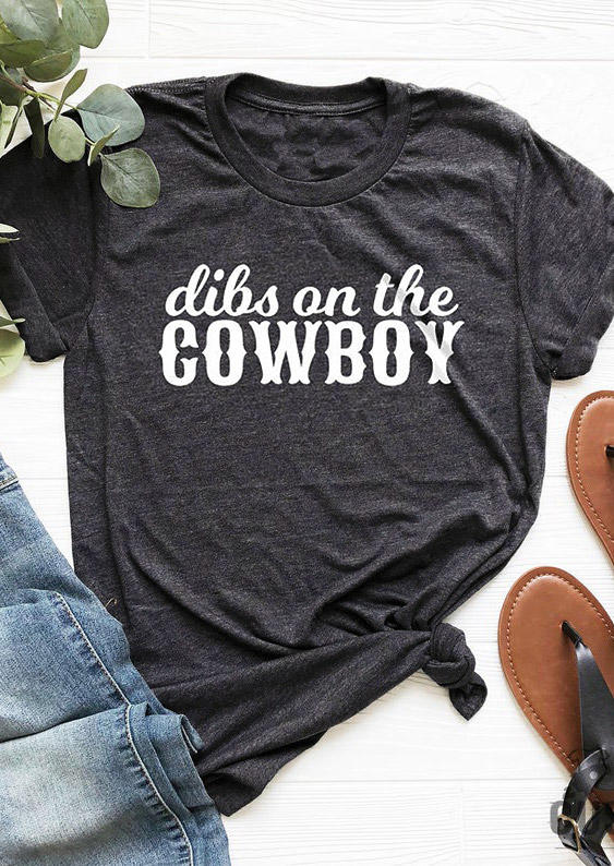 T-shirts Tees Dibs On The Cowboy T-Shirt Tee in Dark Grey. Size: M