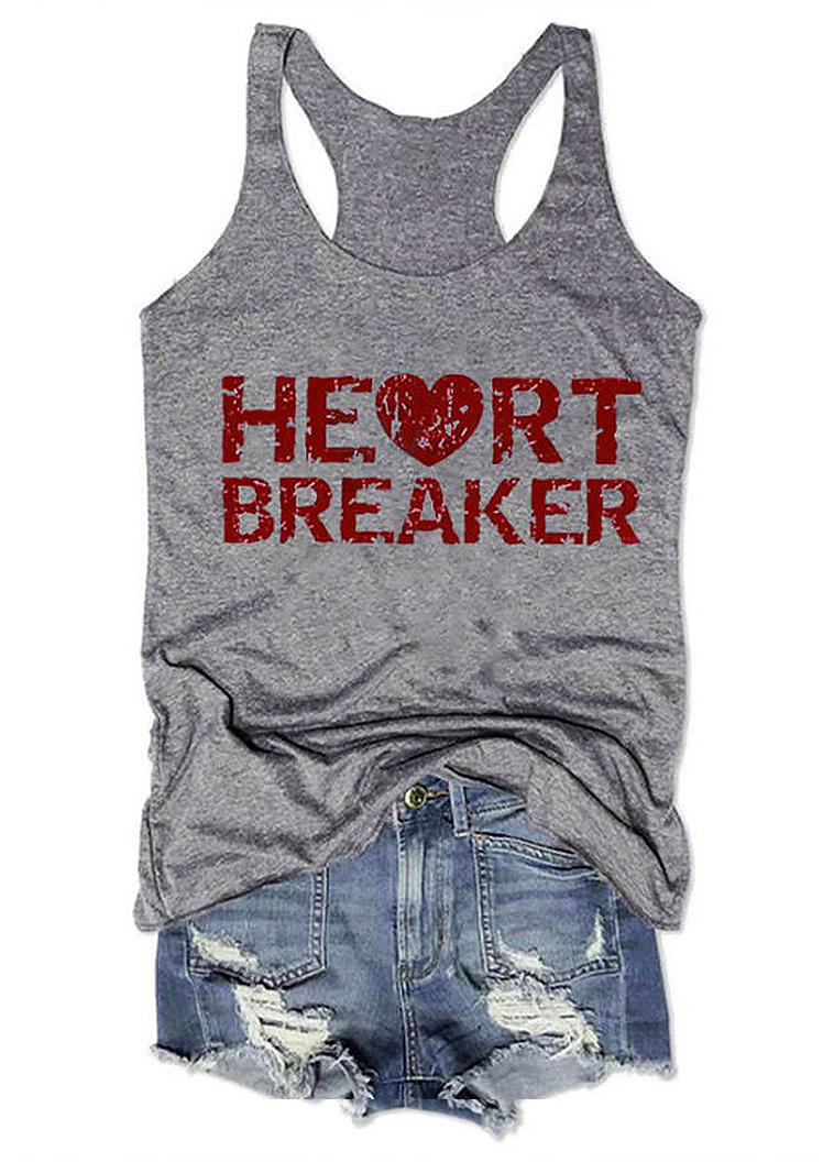 

Tank Tops Valentine Heart Breaker Racerback Tank Top in Gray. Size: ,XL
