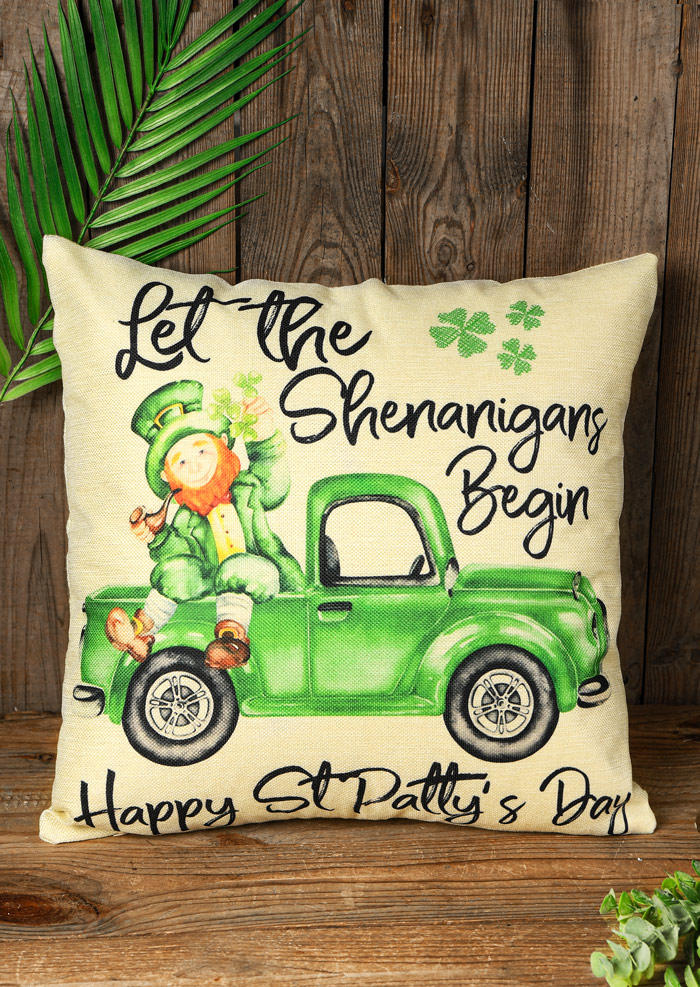 St. Patrick's Day Leopard Love Lucky Shamrock Leaf Pillowcase without Pillow