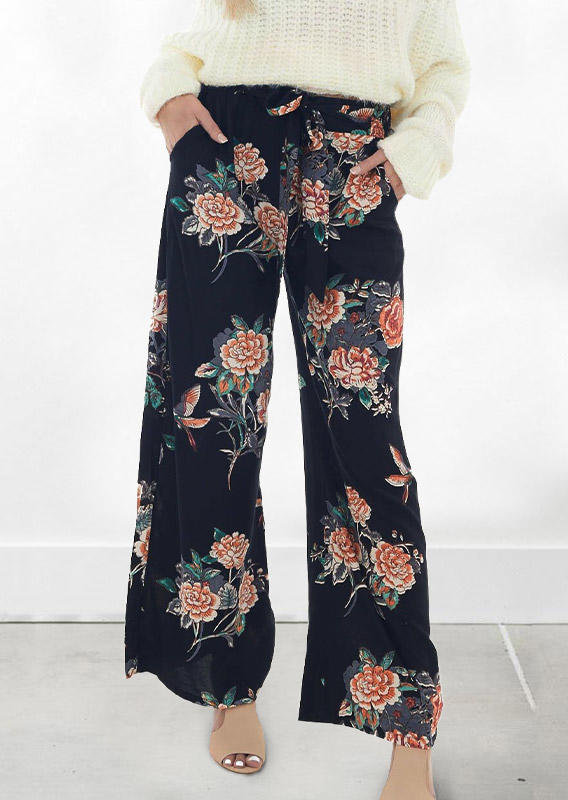 

Pants Floral Pocket Wide Leg Pants in Multicolor. Size: ,M,L,XL