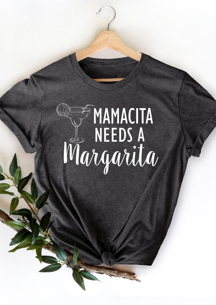 

T-shirts Tees Mamacita Needs A Margarita T-Shirt Tee in Dark Grey. Size: ,M,L,XL