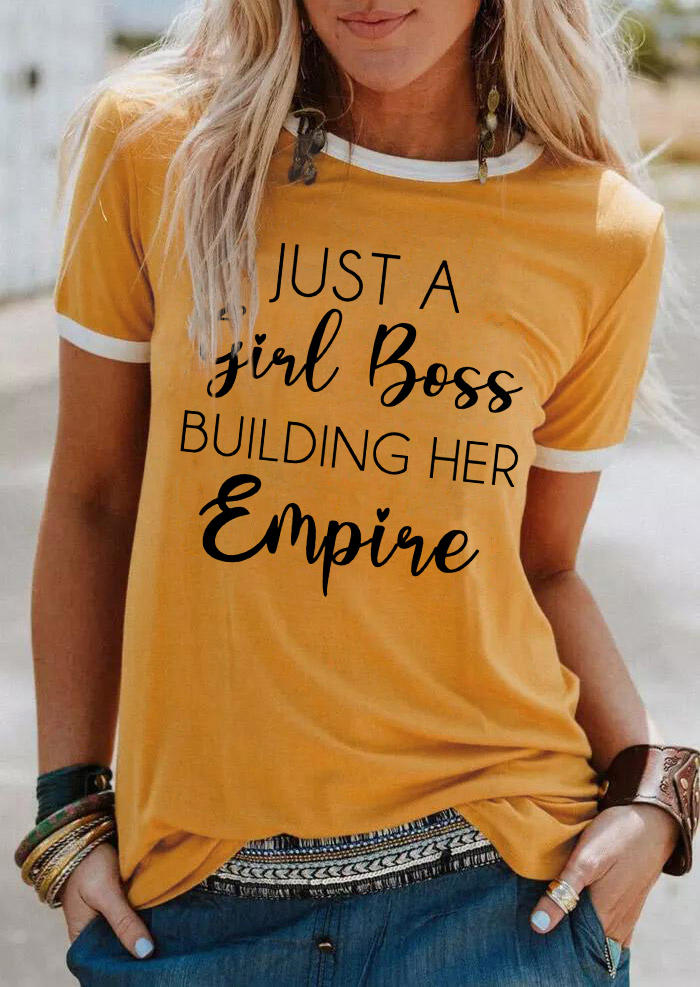 

T-shirts Tees Just A Girl Boss Building Her Empire T-Shirt Tee in Yellow. Size: ,M,L,XL