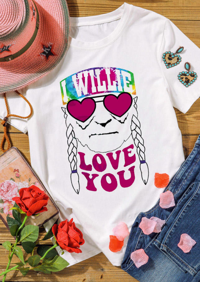 

T-shirts Tees Valentine Willie Love You T-Shirt Tee in White. Size: ,M,L,XL