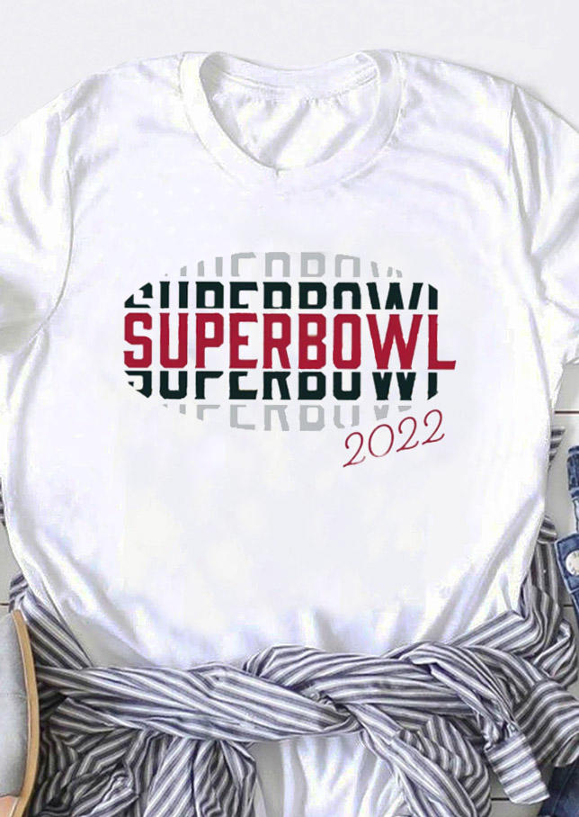 Super Bowl 2022 O-Neck T-Shirt Tee - White
