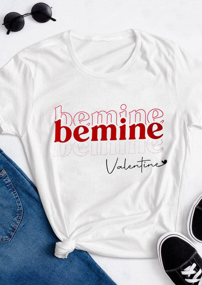 

T-shirts Tees Valentine Bemine O-Neck T-Shirt Tee in White. Size: ,M,L,XL