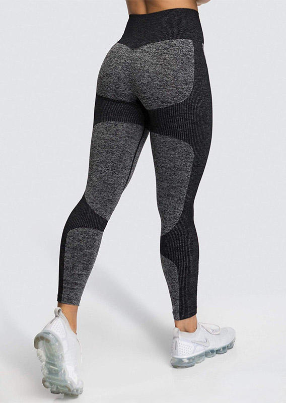 

Activewear Color Block Yoga Fitness Activewear Leggings in Black. Size