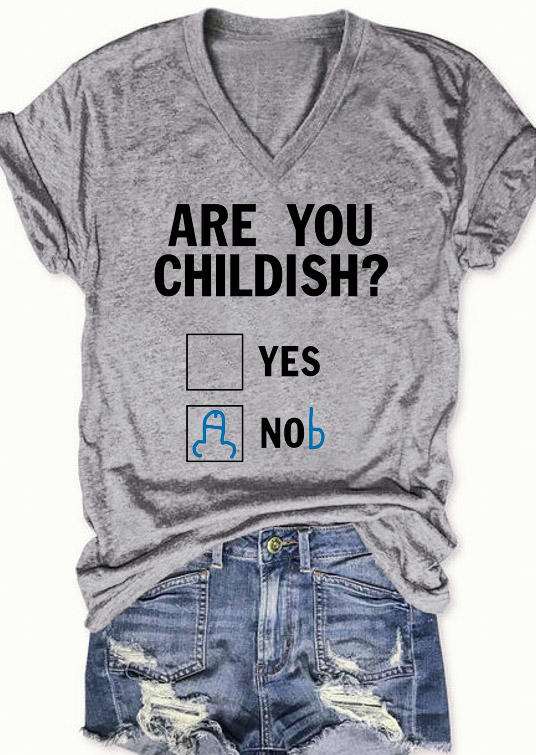 

T-shirts Tees Are You Childish T-Shirt Tee in Gray. Size: ,M,L
