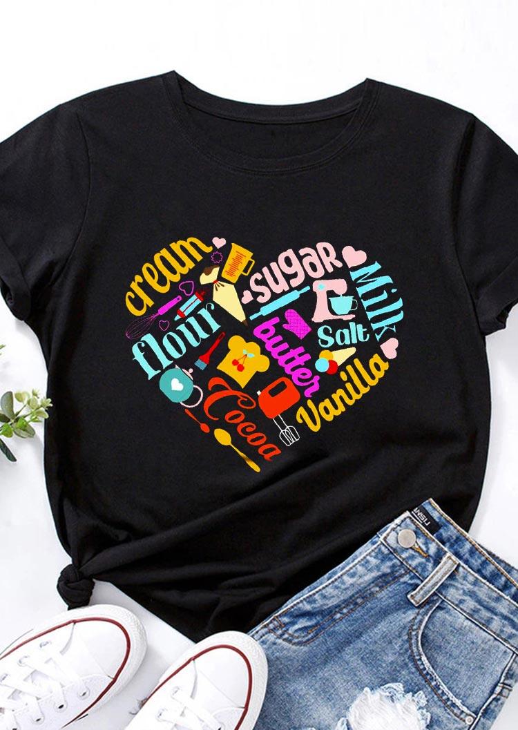 

T-shirts Tees Baker Heart T-Shirt Tee in Black. Size: ,M,L,XL