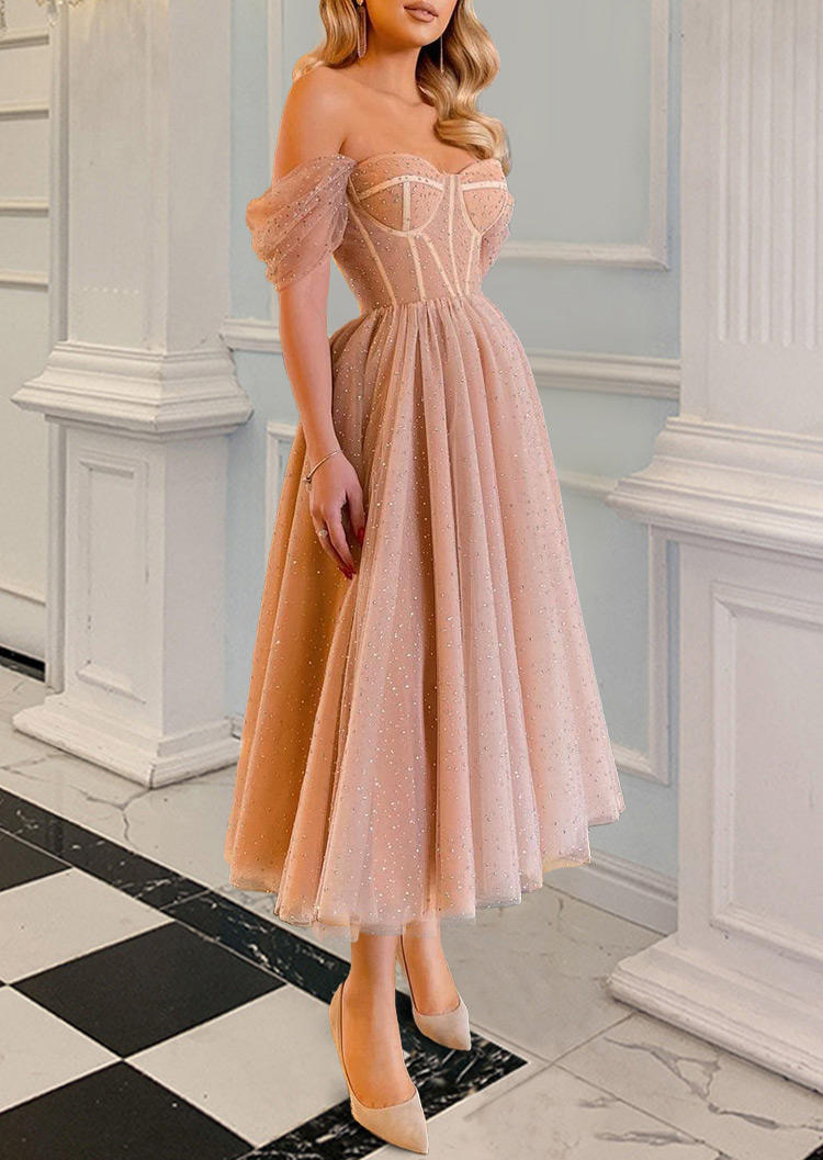 

Prom Dresses Polka Dot Open Back Mesh Prom Dress in Red. Size: ,M,L,XL