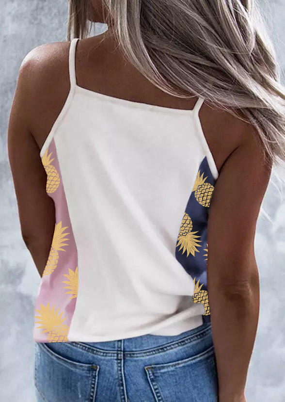 

Tank Tops Pineapple Color Block Camisole in Multicolor. Size: ,L