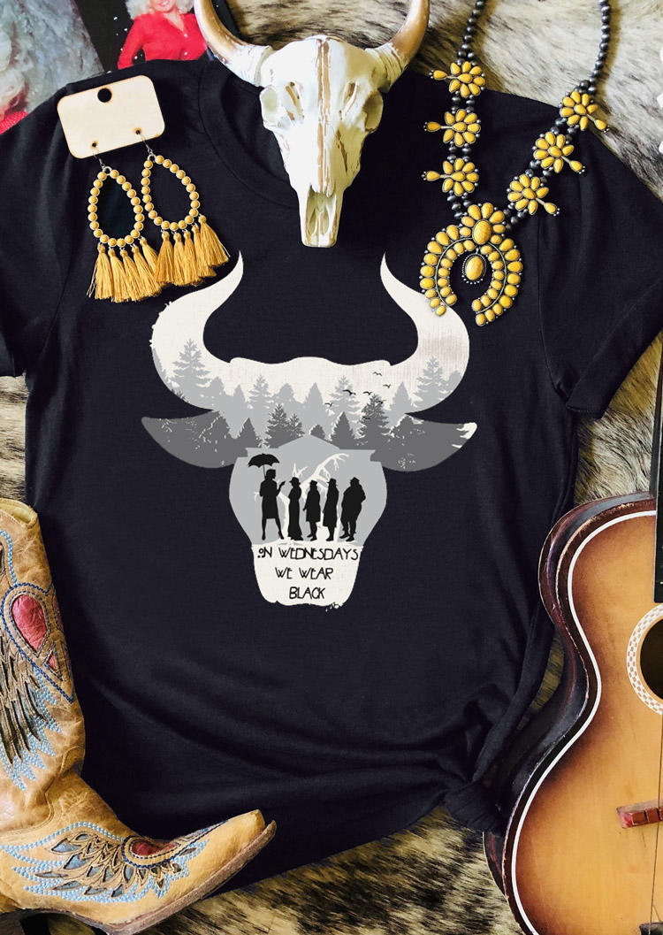 

T-shirts Tees Steer Skull Forest T-Shirt Tee in Black. Size: ,M,L,XL