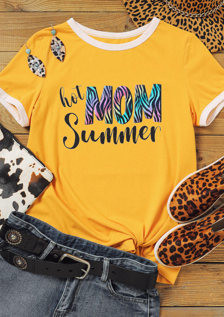 

T-shirts Tees Hot Mom Summer Zebra T-Shirt Tee in Yellow. Size: ,M,L,XL