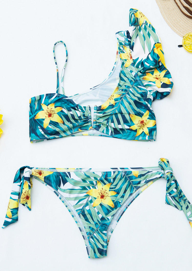 

Bikini Sets Floral Leaf Bikini Set in Green. Size: L,M,,XL