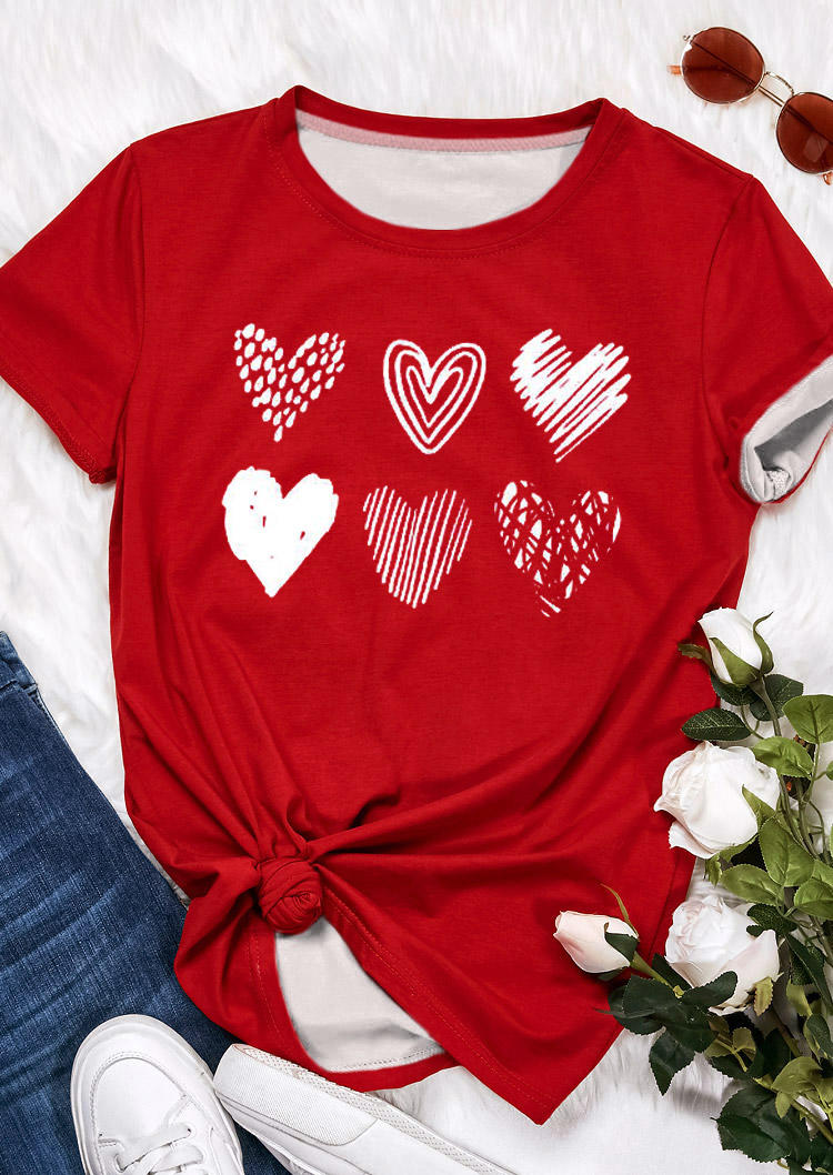 

T-shirts Tees Valentine Love Heart T-Shirt Tee in Red. Size: ,M,L,XL